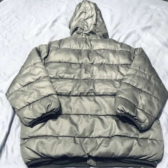 Old Navy Hooded Winter Puffer Coat Full Zip Size S (6/7) Grey/Black - Picture 7 of 7